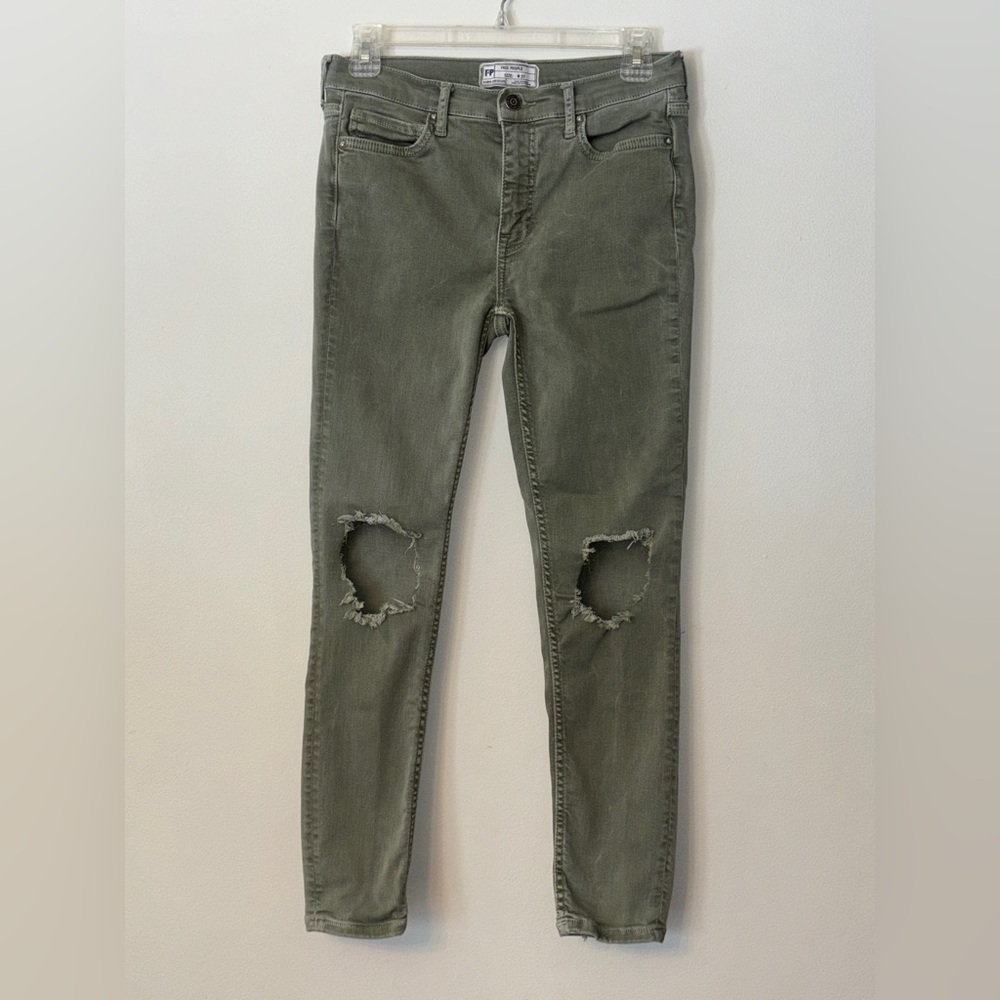 Free People Olive Skinny Jeans